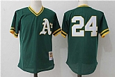 Oakland Athletics #24 Rickey Henderson Green Cooperstown Collection Batting Practice Jersey,baseball caps,new era cap wholesale,wholesale hats
